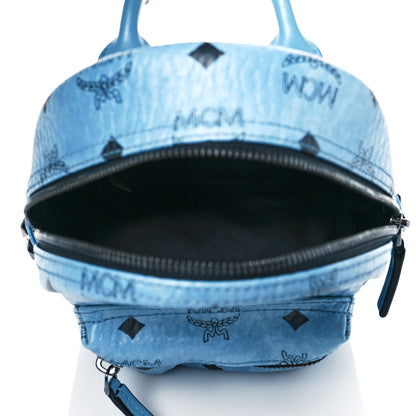 MCM Visetos Side Stud X-Mini Stark Bebe Boo Backpack Blue 7 of 10
