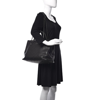 Chanel Grained Vegetal Calfskin Urban Shopping Tote Black 2 of 9