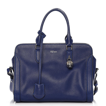 Alexander McQueen Pebbled Calfskin Small Skull Padlock Zip Around Tote Ultramarine 1 of 14