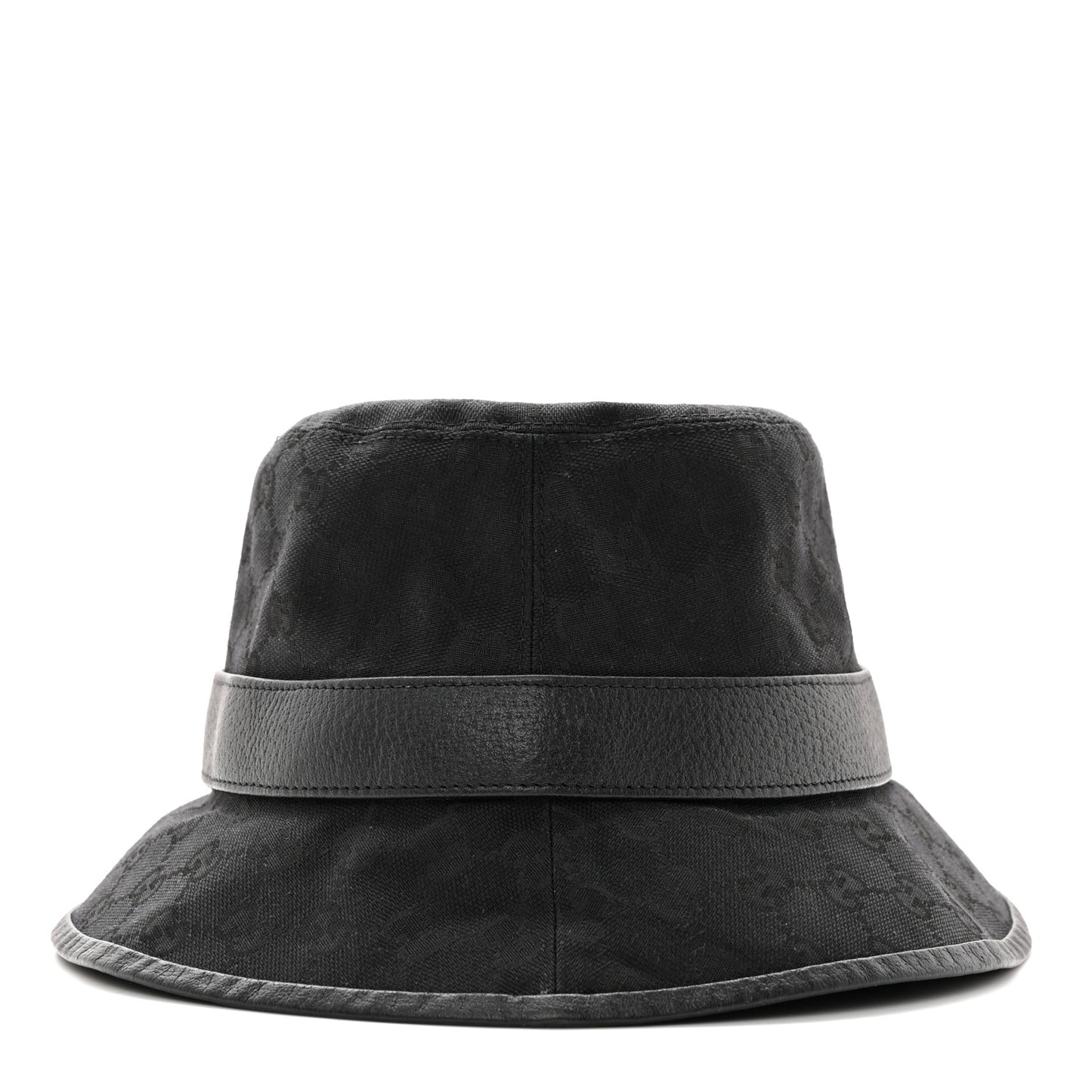Monogram Textured Dollar Calfskin GG Jago Bucket Hat Black