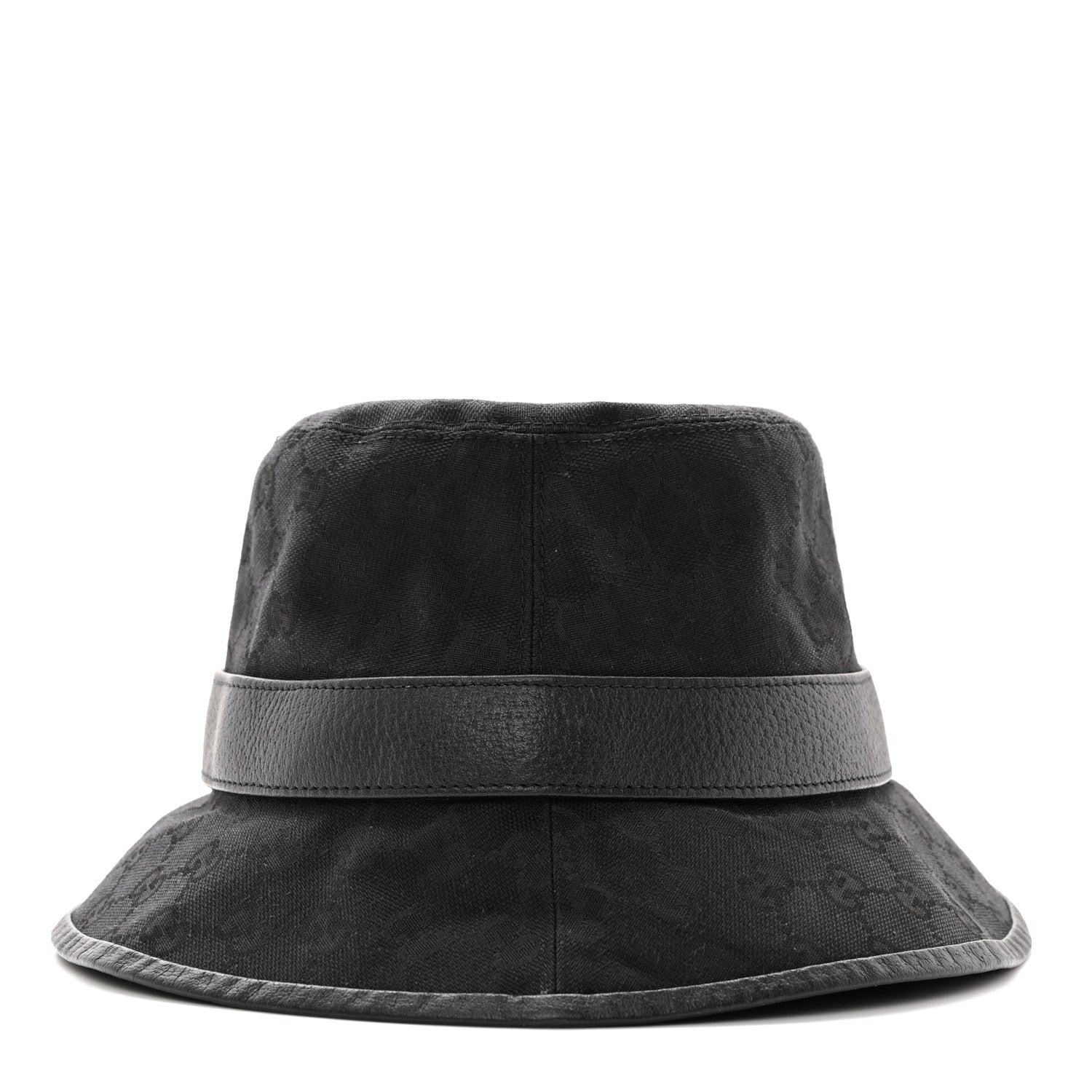 Gucci Monogram Textured Dollar Calfskin GG Jago Bucket Hat Black 6 of 11