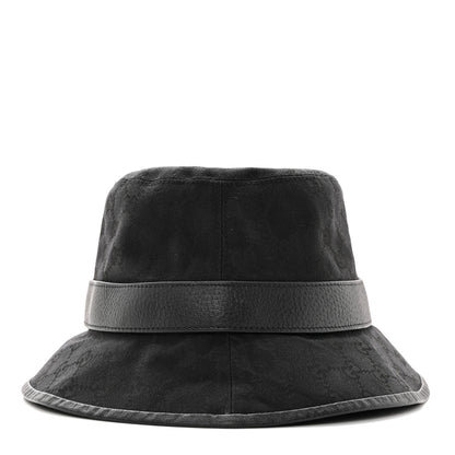 Gucci Monogram Textured Dollar Calfskin GG Jago Bucket Hat Black 6 of 11