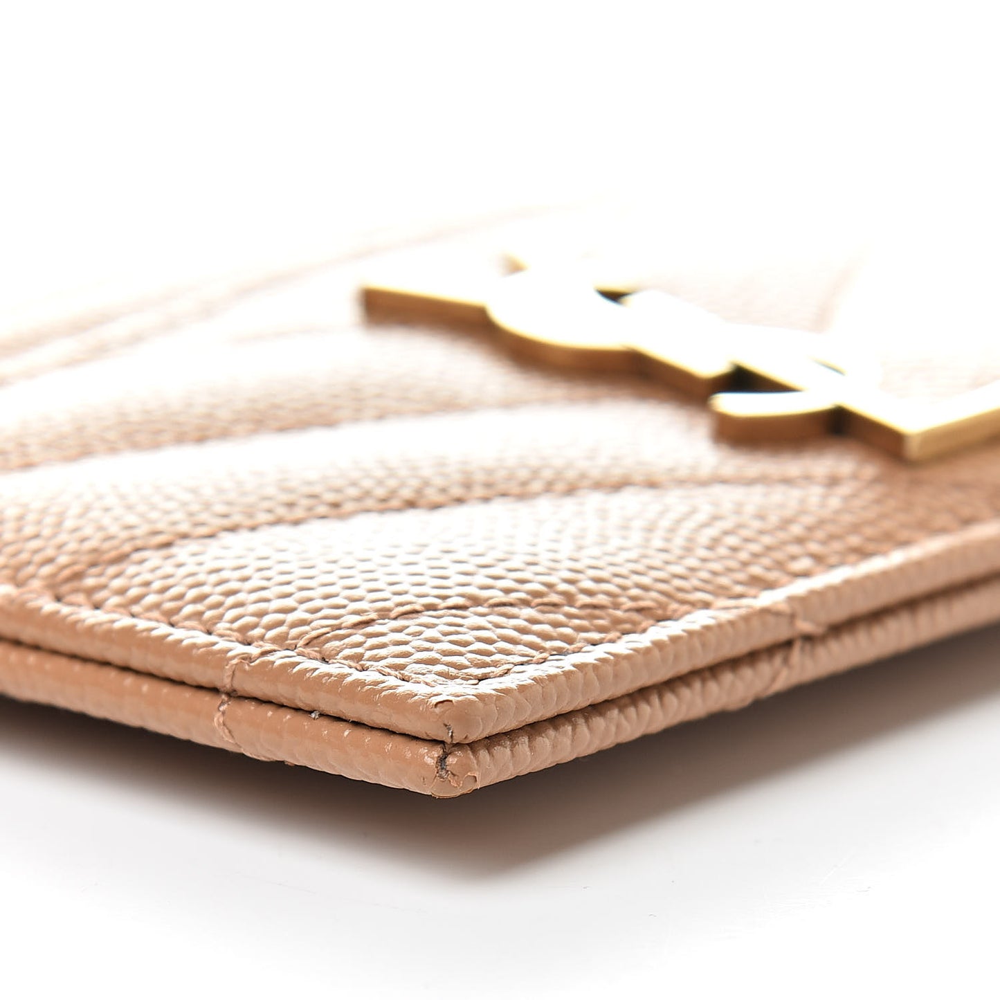 Grain De Poudre Matelasse Chevron Monogram Credit Card Case Cork