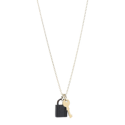 Hermes Permabrass Buffalo Horn Amulette Padlock PM Pendant Necklace 1 of 4