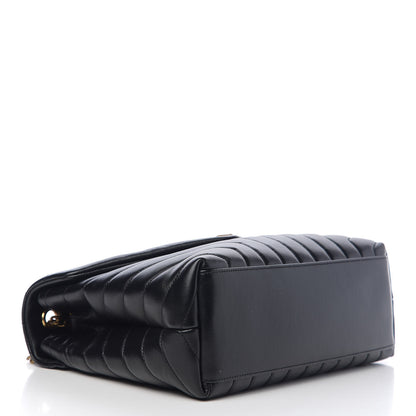 Saint Laurent Calfskin Y Quilted Monogram Medium Loulou Chain Satchel Black 3 of 9