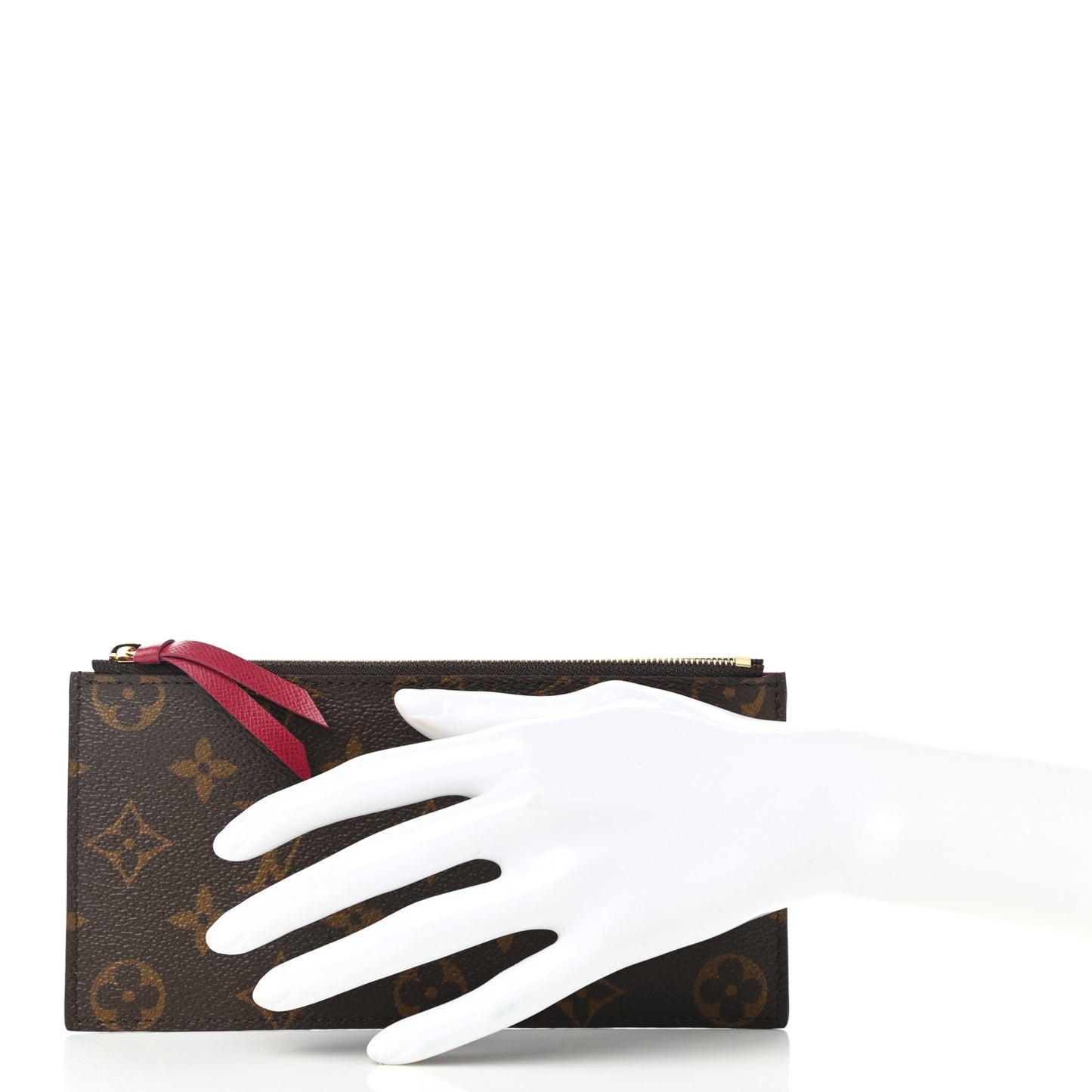 Monogram Felicie Chain Wallet Zippered Insert Fuchsia