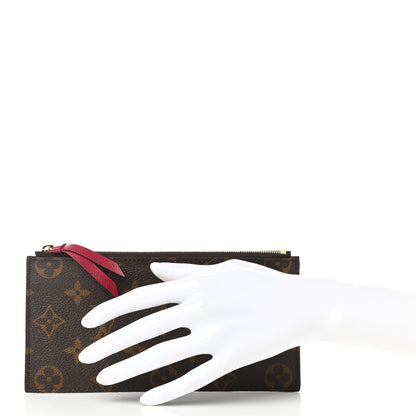 Louis Vuitton Monogram Felicie Chain Wallet Zippered Insert Fuchsia 2 of 7