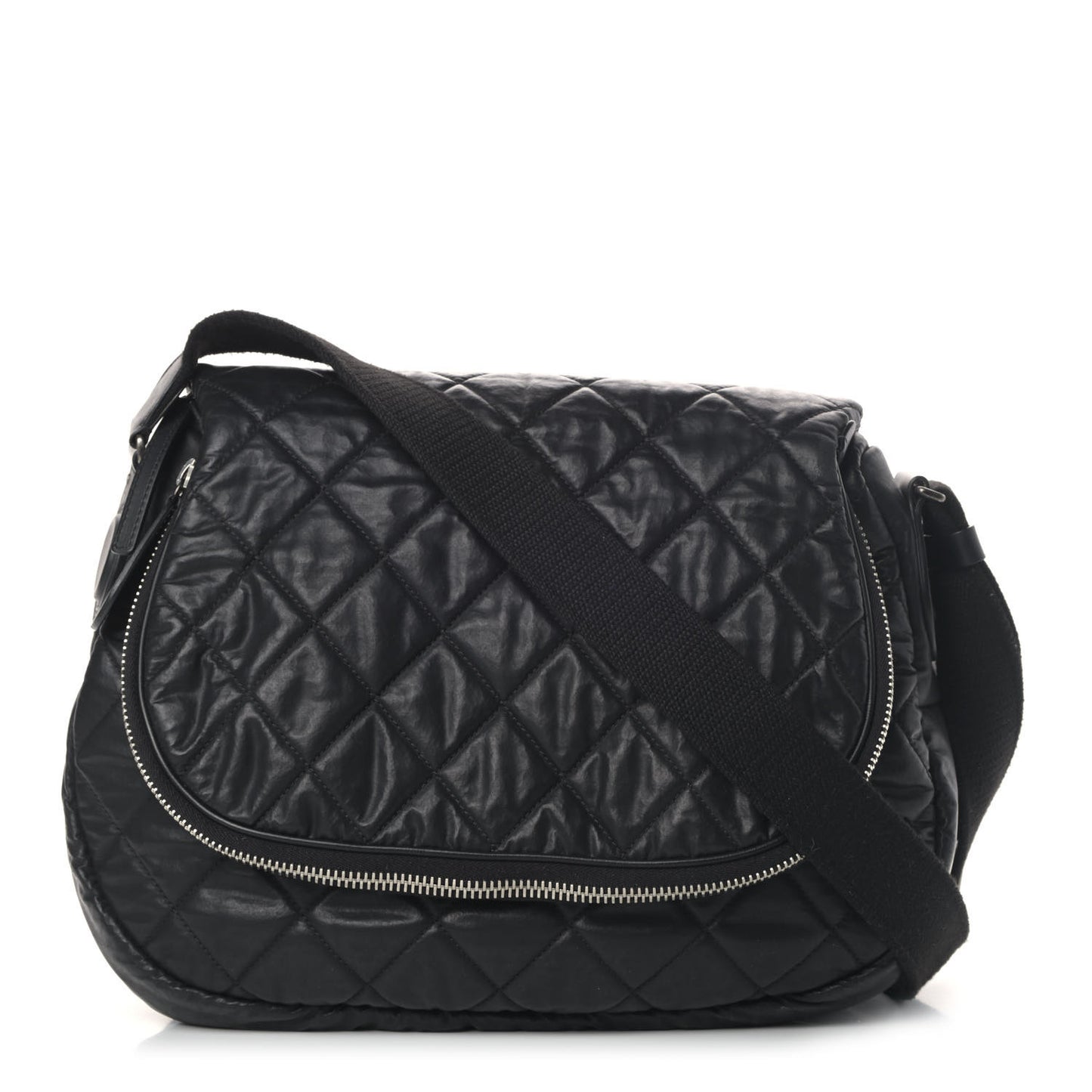Nylon Quilted Coco Cocoon Messenger Black