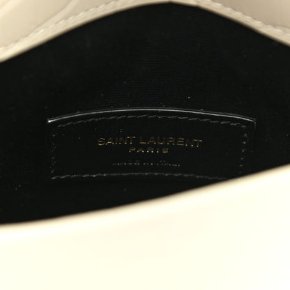 Saint Laurent Calfskin Crocodile Embossed Monogram Uptown Baby Pouch Perle 6 of 8