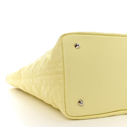 Christian Dior Coated Canvas Cannage Medium Panarea Tote Light Yellow 9 of 11