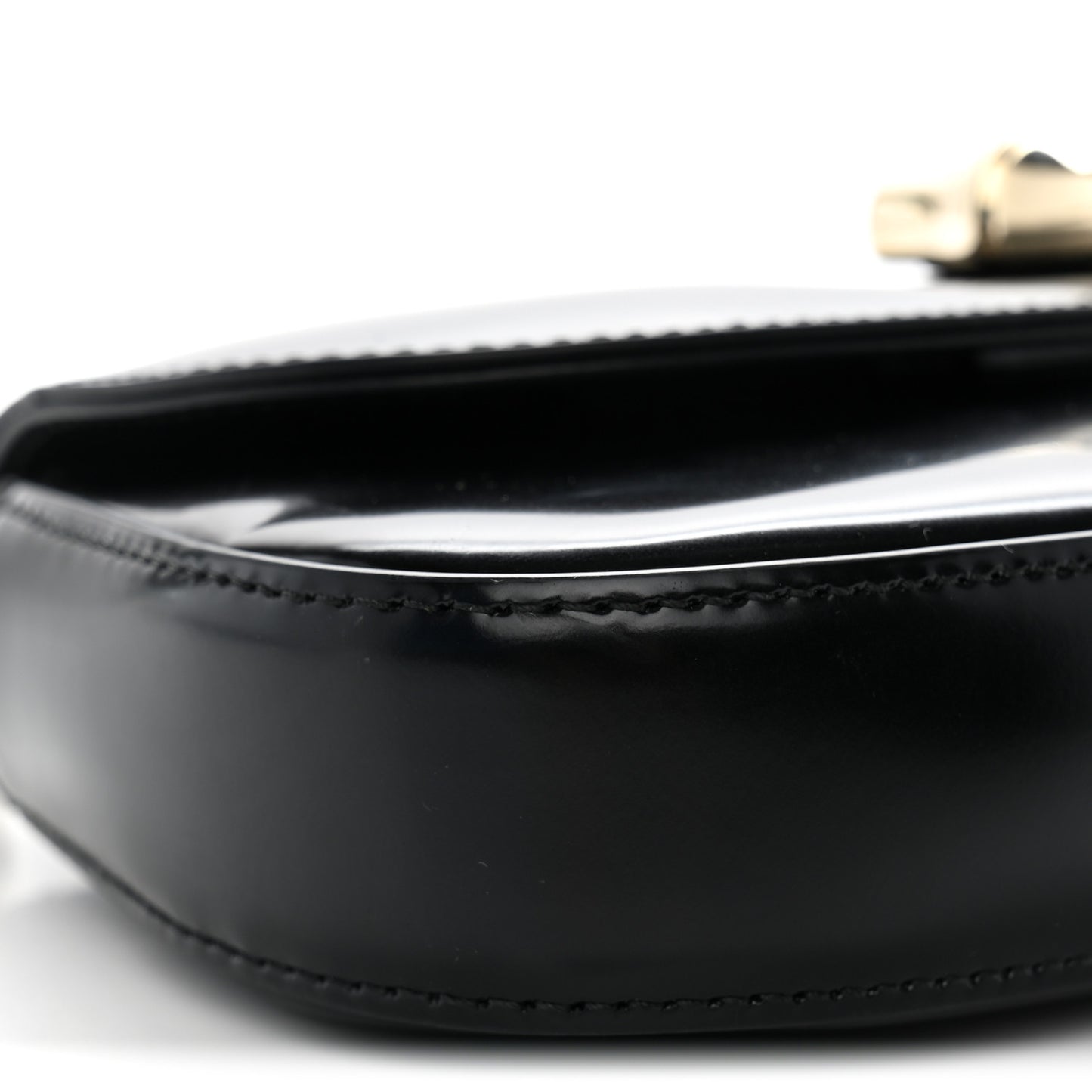 Shiny Calfskin Small Bamboo Night Bag Black