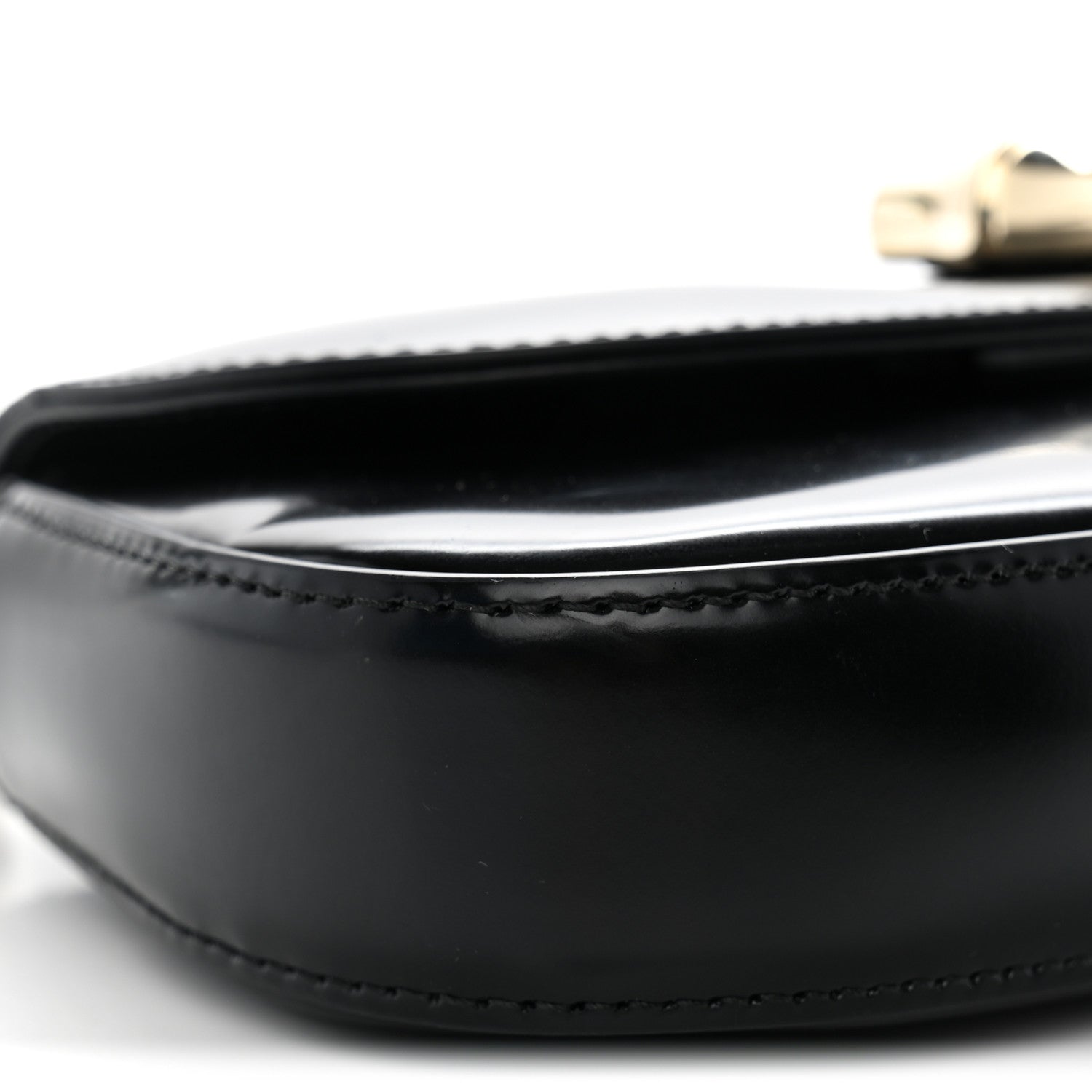 Gucci Shiny Calfskin Small Bamboo Night Bag Black 9 of 10