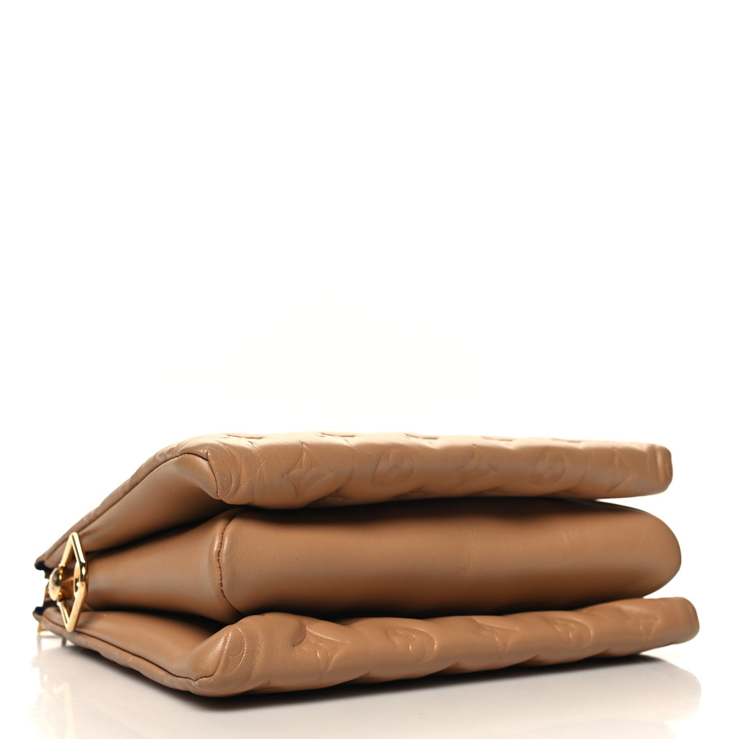 Lambskin Embossed Monogram Coussin PM Camel