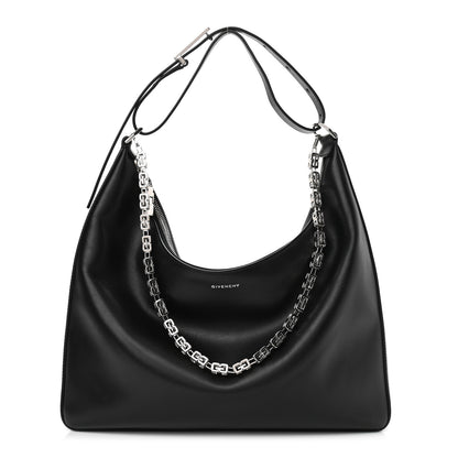 Givenchy Smooth Calfskin Medium Moon Cut Out Shoulder Bag Black 1 of 9