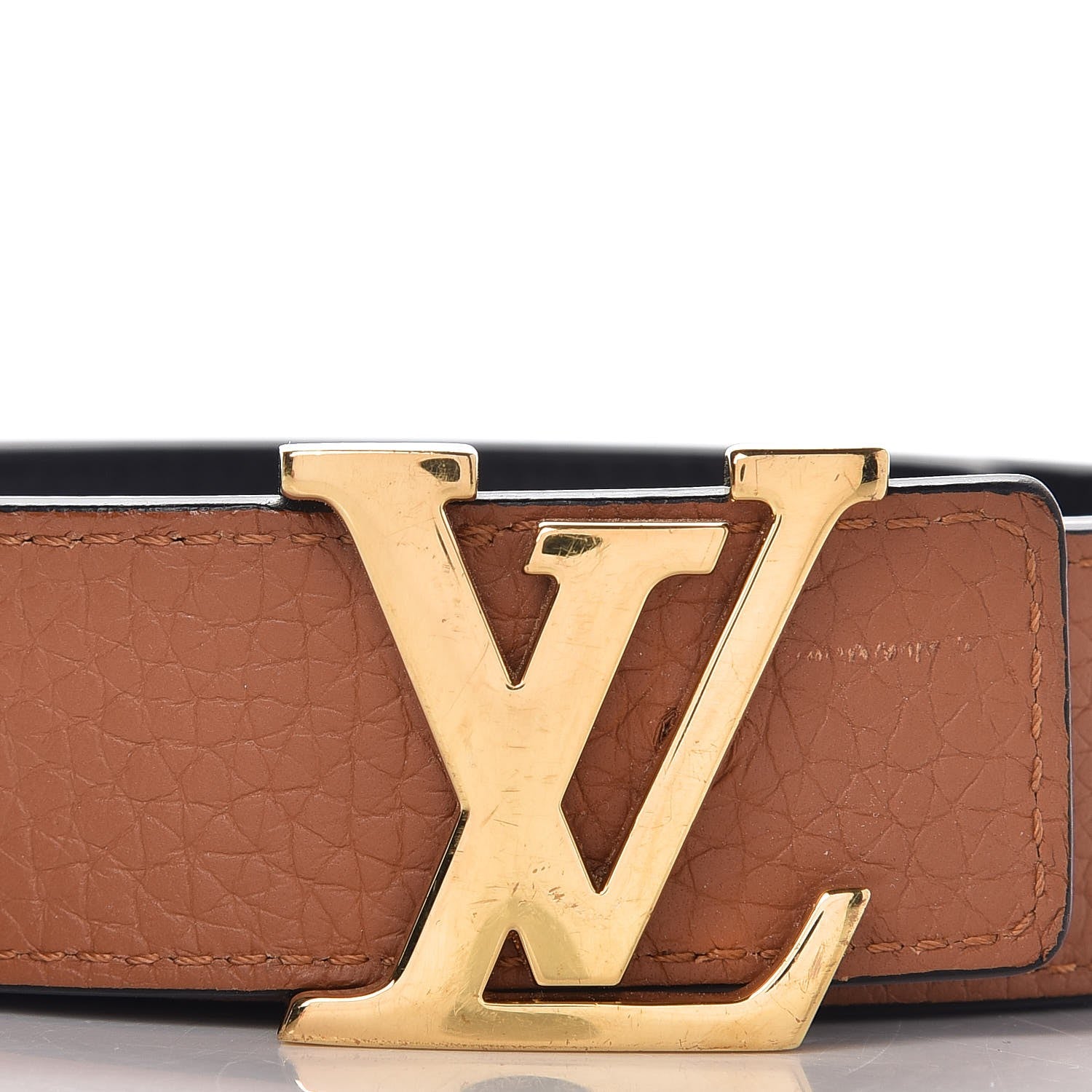 Louis Vuitton Taurillon Calfskin 30mm LV Initiales Reversible Belt 85 34 Black 3 of 7