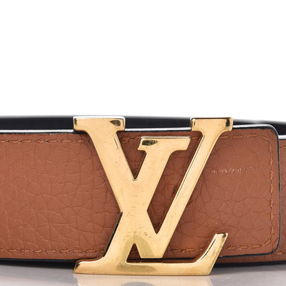 Louis Vuitton Taurillon Calfskin 30mm LV Initiales Reversible Belt 85 34 Black 3 of 7