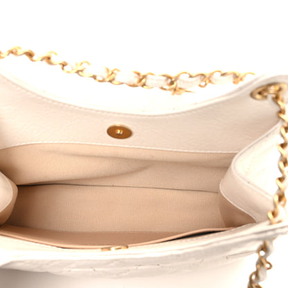 Chanel Shiny Crumpled Calfskin Quilted Small Wavy CC Hobo White 5 of 11
