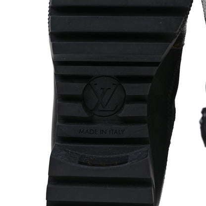 Louis Vuitton Nylon Embroidered Monogram Suede Laureate Platform Desert Boots 38.5 Kaki 6 of 8