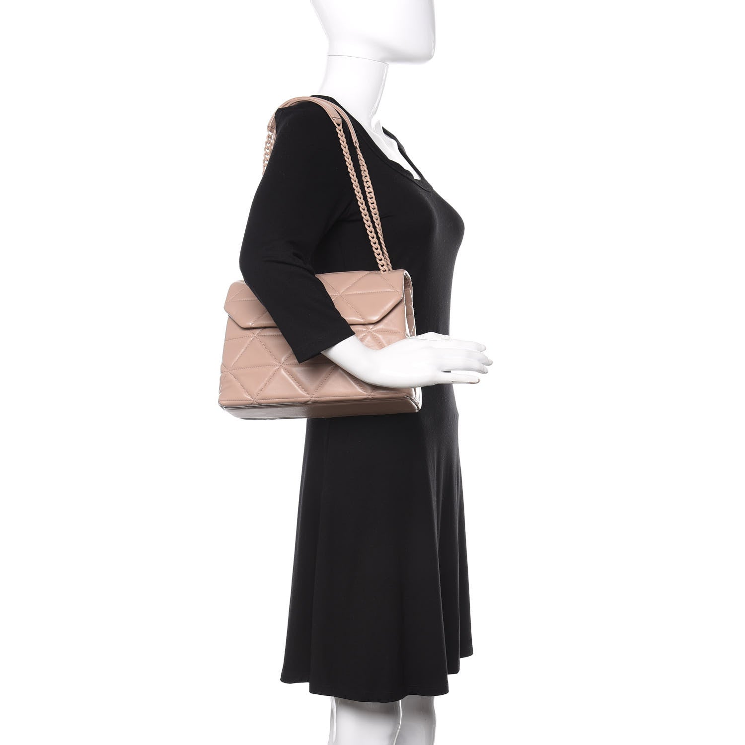 Prada Nappa Triangle Stitched Large Spectrum Bag Cipria 2 of 11