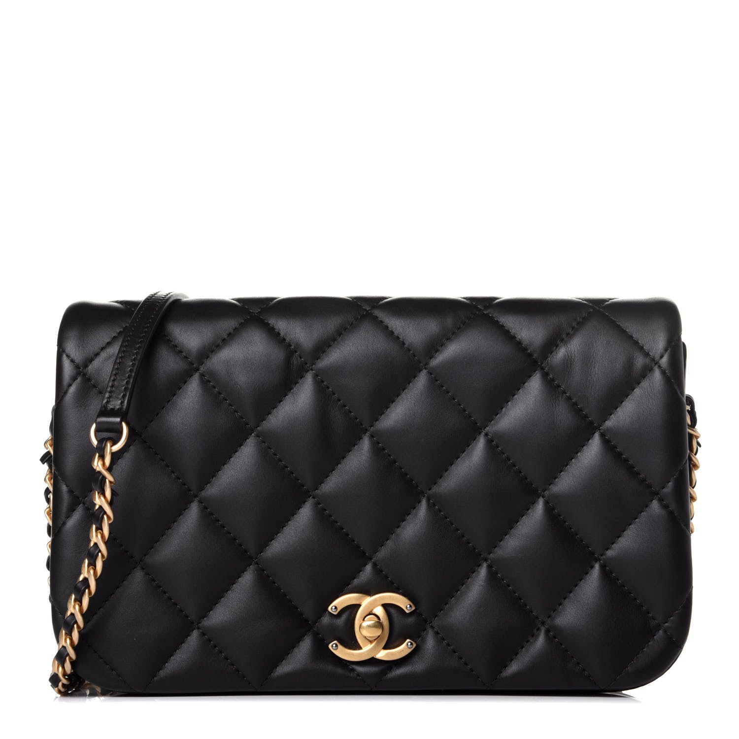 Chanel Calfskin Quilted Nailed CC Flap Bag Black 1 of 9