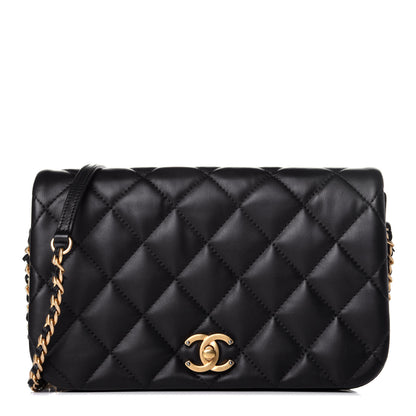 Chanel Calfskin Quilted Nailed CC Flap Bag Black 1 of 9