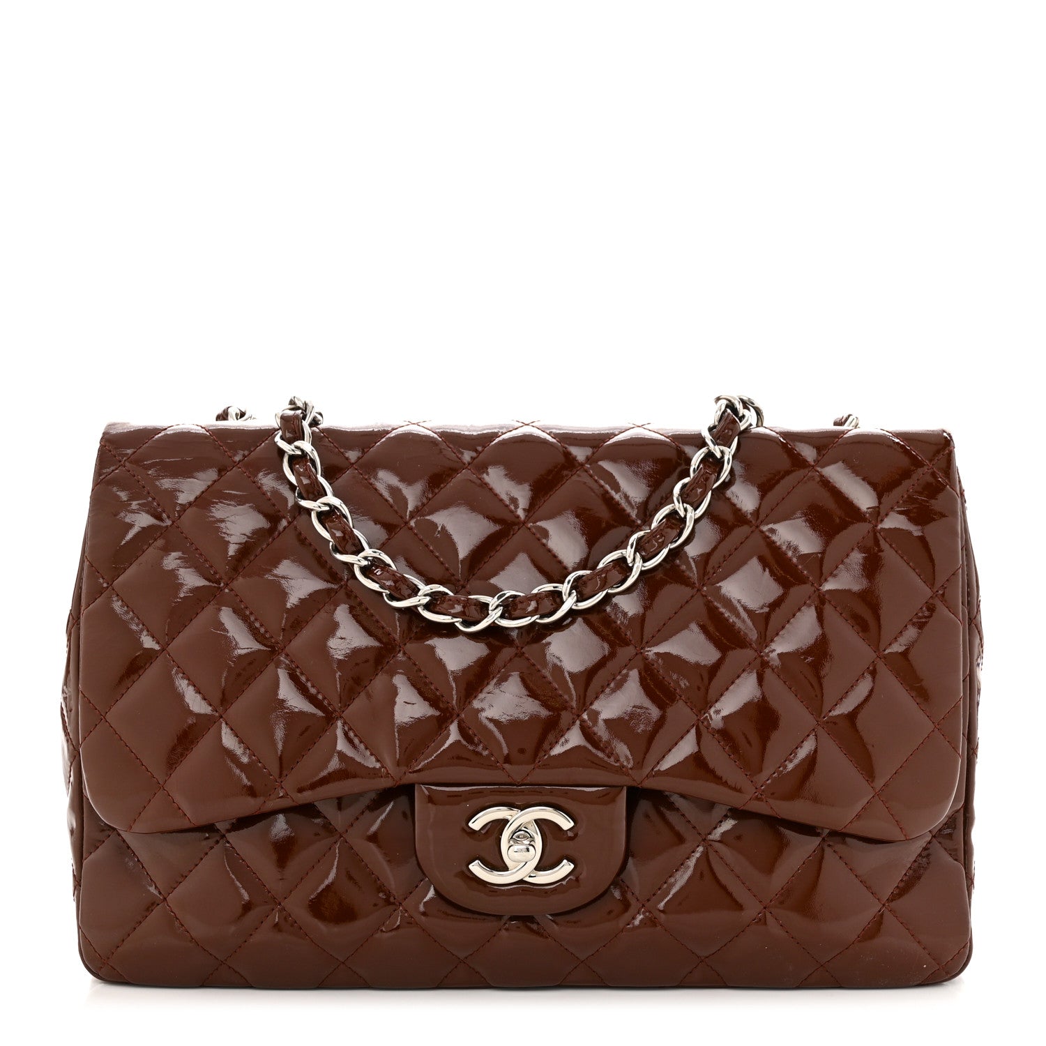 Chanel Patent Jumbo Single Flap Bordeaux 1 of 11
