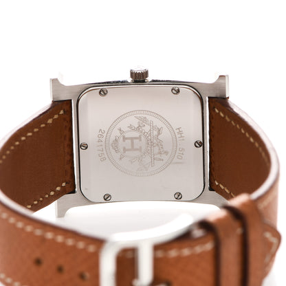 Hermes Stainless Steel Epsom 26mm Heure H Hour Quartz Watch Gold 4 of 5