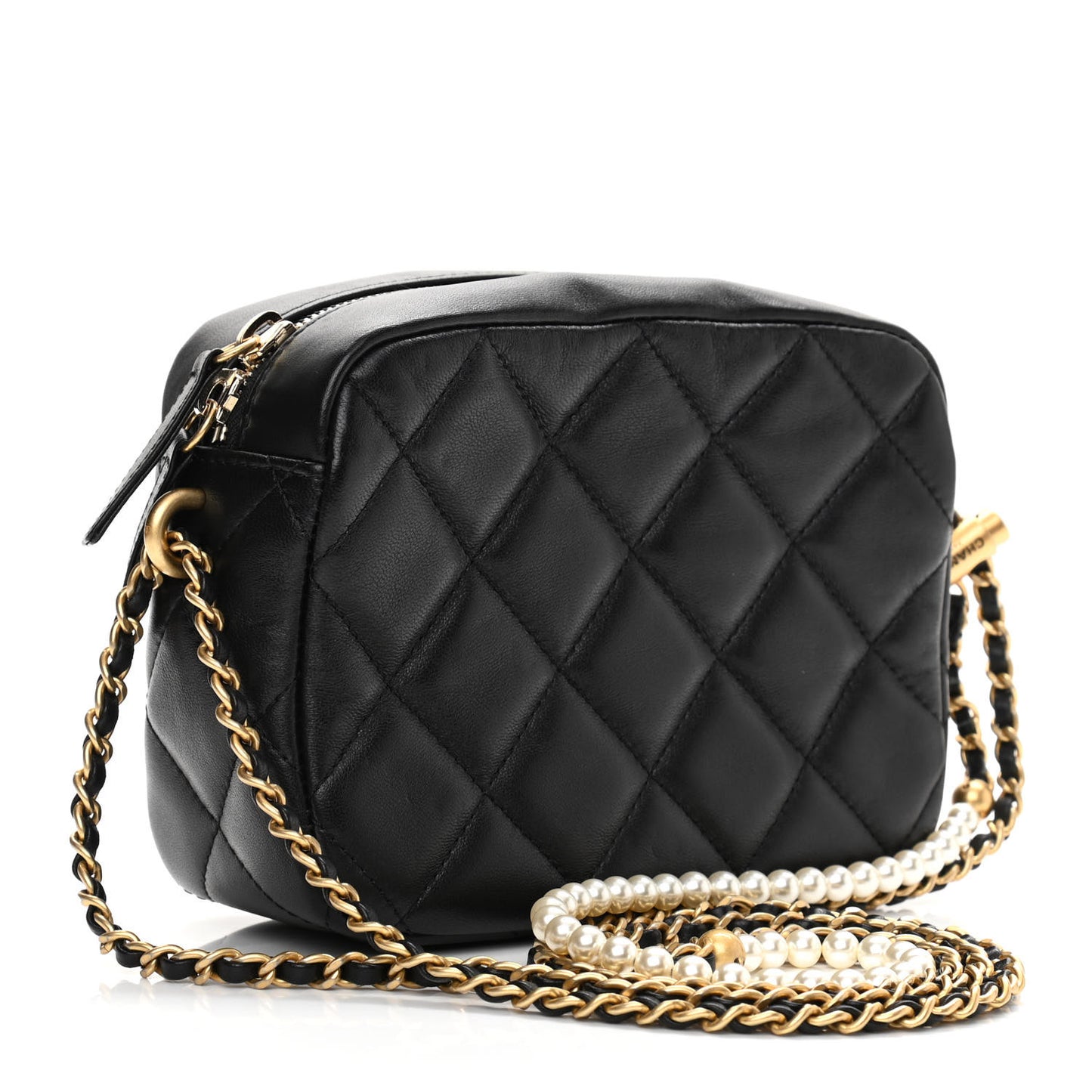 Lambskin Quilted Mini My Perfect Camera Case Black