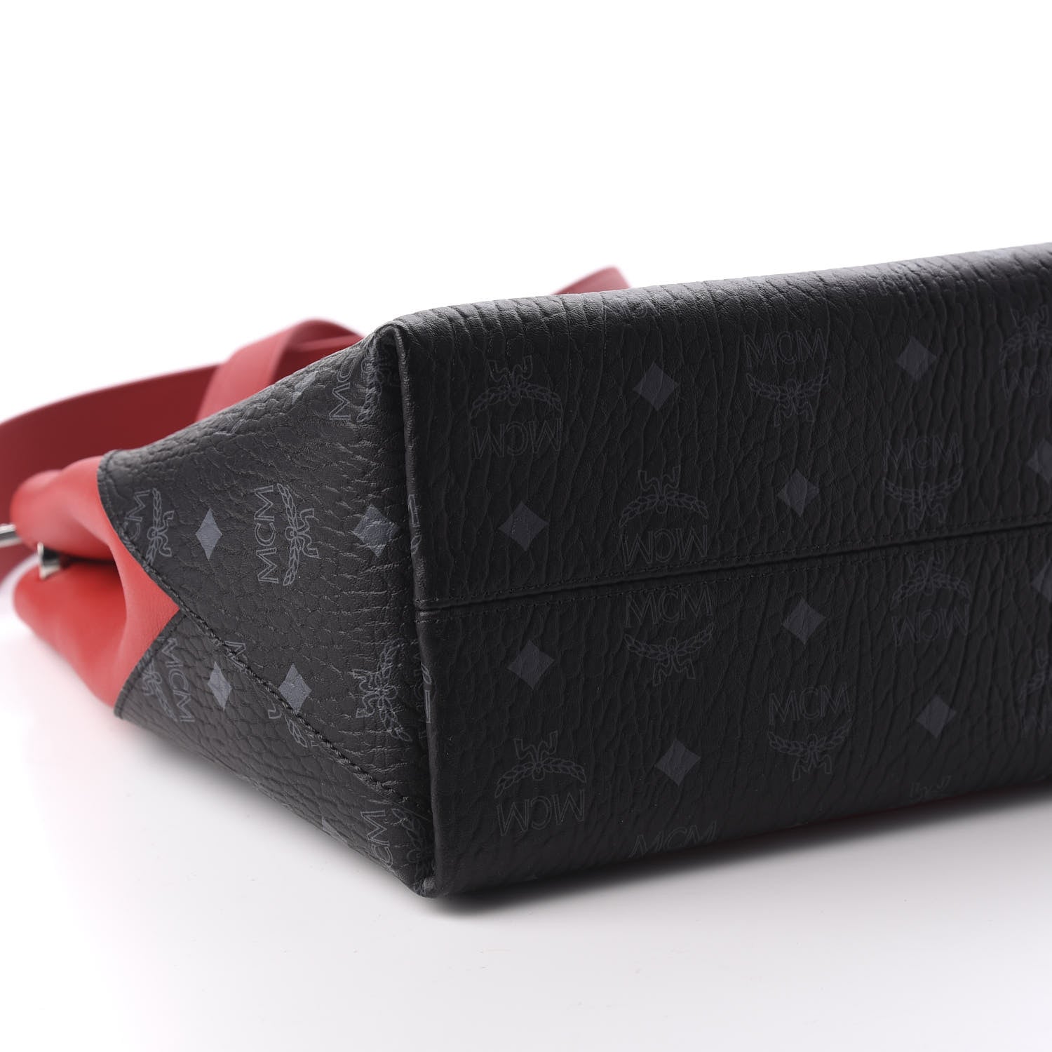 MCM Visetos Medium Klara Hobo Red Black 6 of 10