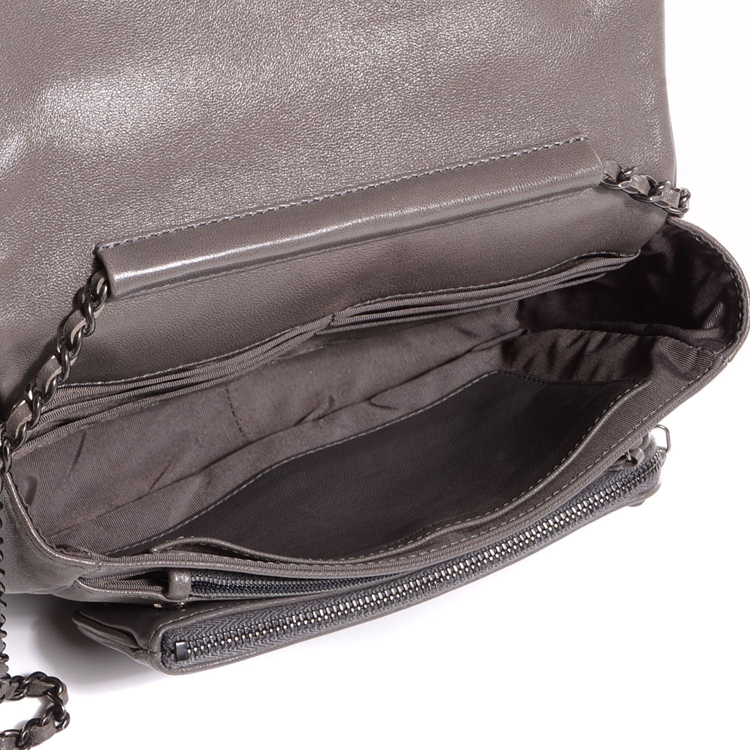 Chanel Lambskin Small Crossbody Flap Grey 5 of 10