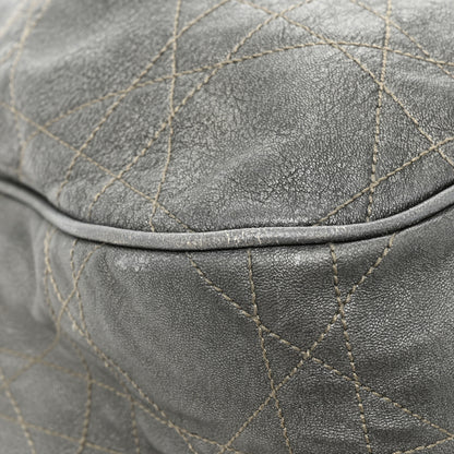 Christian Dior Metallic Lambskin Cannage Drawstring Bag Grey 19 of 21