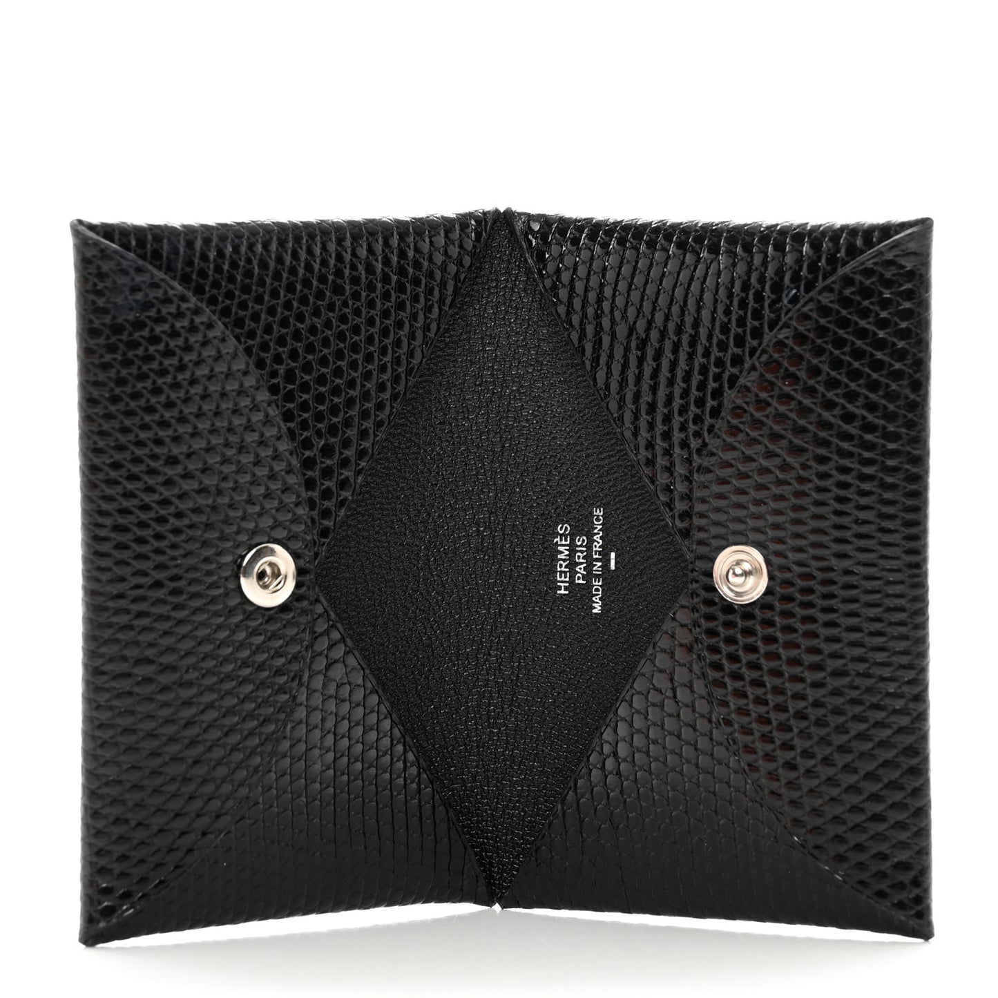 Lizard Calvi Card Case Black
