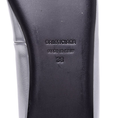 Balenciaga Metallic Calfskin BB Knife Pointy Toe Ballerina Flats 38 Silver Hardware 6 of 10