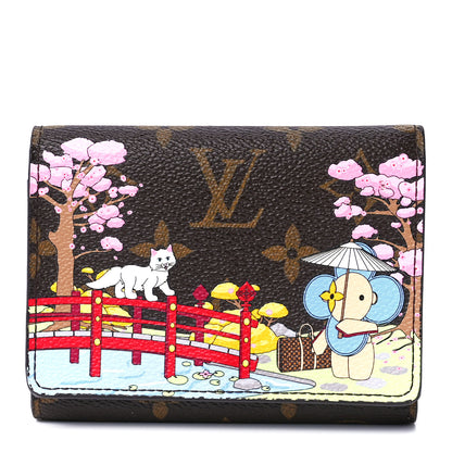 Louis Vuitton Monogram 2021 Christmas Animation Japanese Garden Victorine Wallet Wisteria Pink 1 of 12