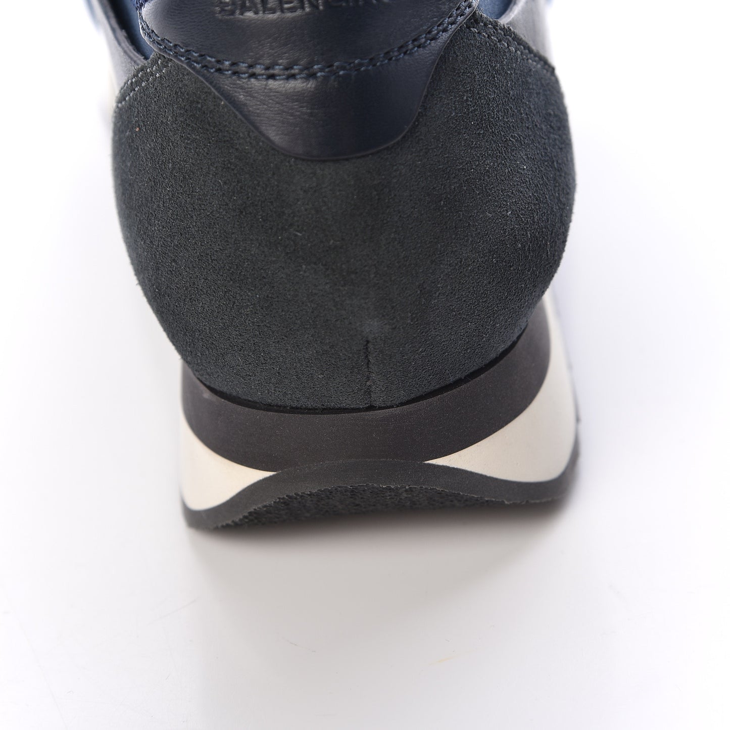 Mesh Calfskin Neoprene Suede Womens Race Runner Sneakers 40 Bleu Nuit