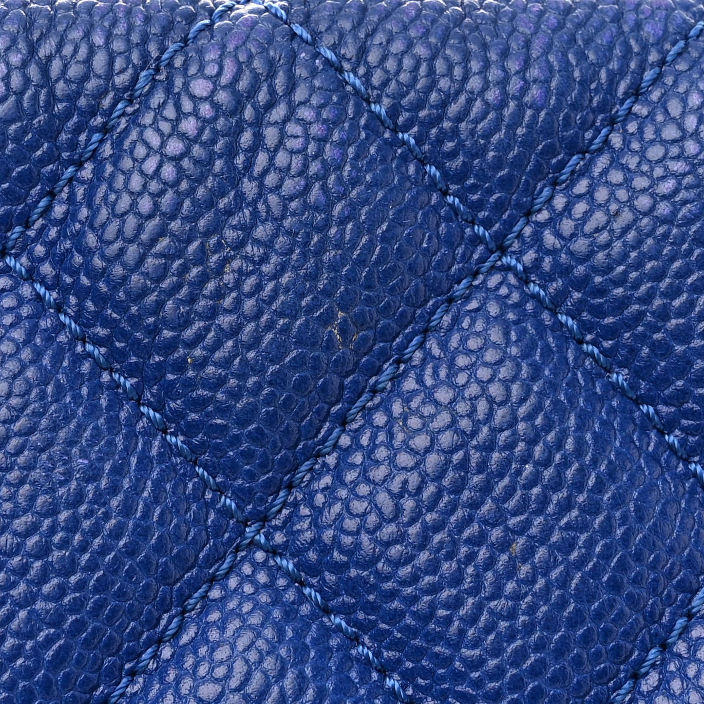 Caviar Quilted Easy Zip Flap Tote Blue