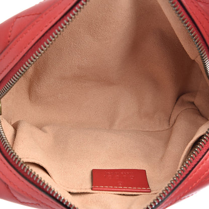 Gucci Calfskin Matelasse GG Marmont Cosmetic Case Hibiscus Red 5 of 8