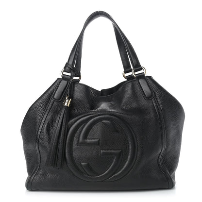 Gucci Pebbled Calfskin Medium Soho Shoulder Bag Black 1 of 12