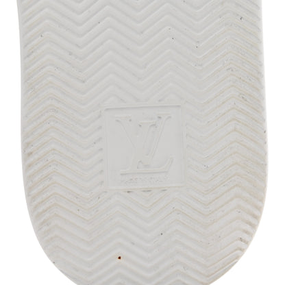 Louis Vuitton Grained Calfskin Embossed Monogram Mens Beverly Hills Sneakers 8 White 6 of 9