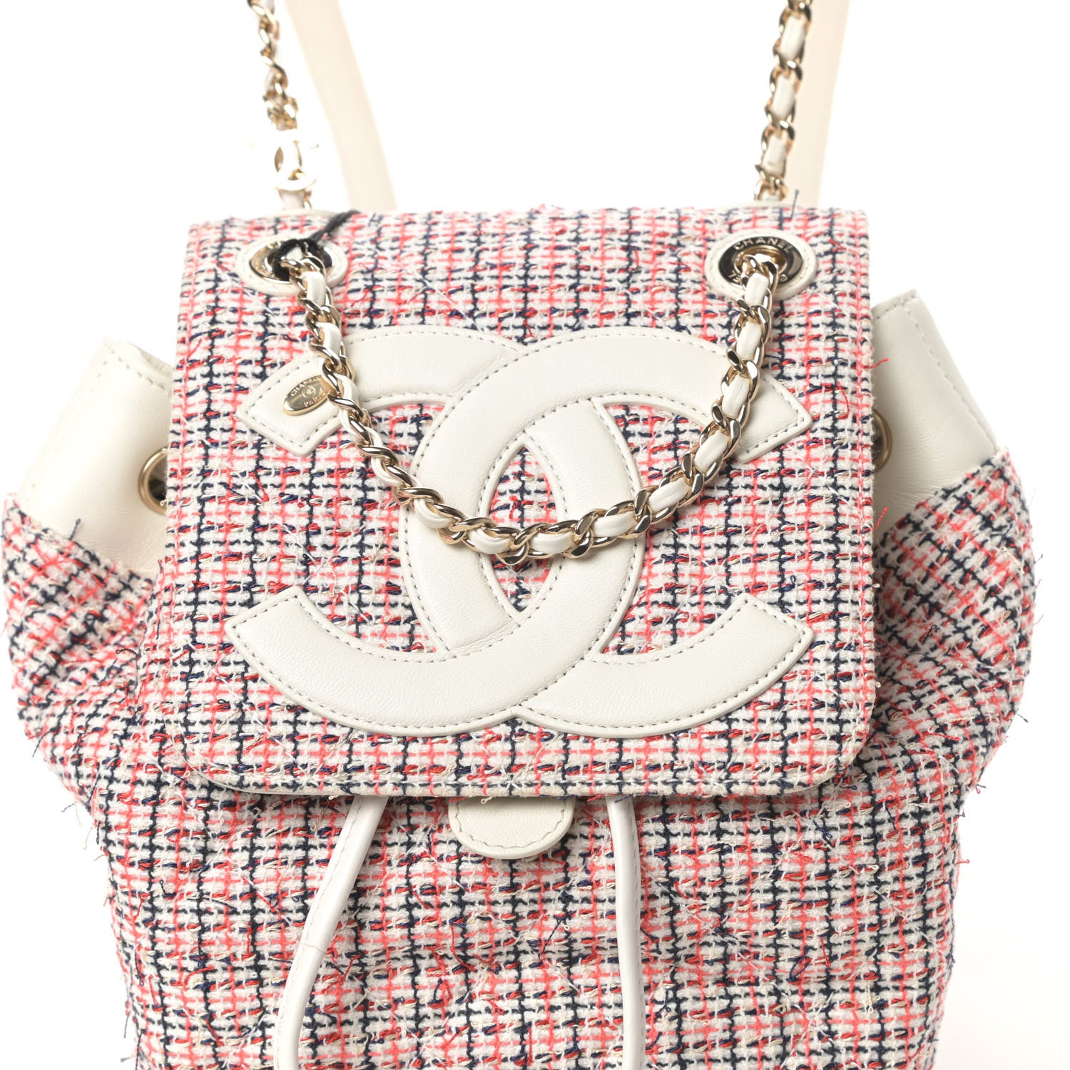 Chanel Tweed CC Mania Backpack Black Red White 8 of 10