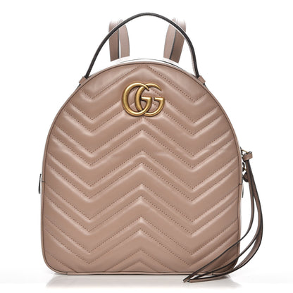 Gucci Calfskin Matelasse GG Marmont Backpack Porcelain Rose 1 of 7