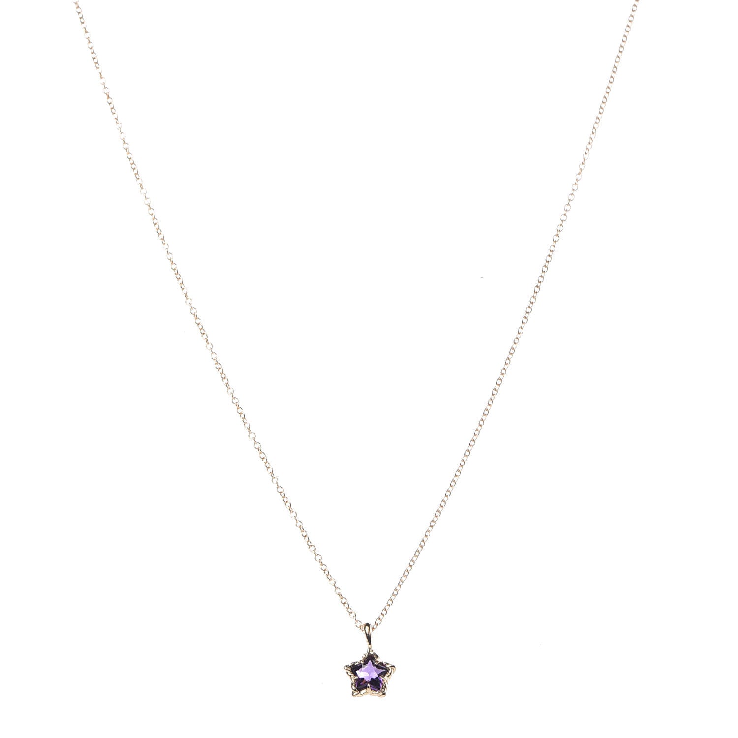 David Yurman 18K Yellow Gold Amethyst Cable Collectibles Kids Star Charm Pendant Necklace 1 of 5