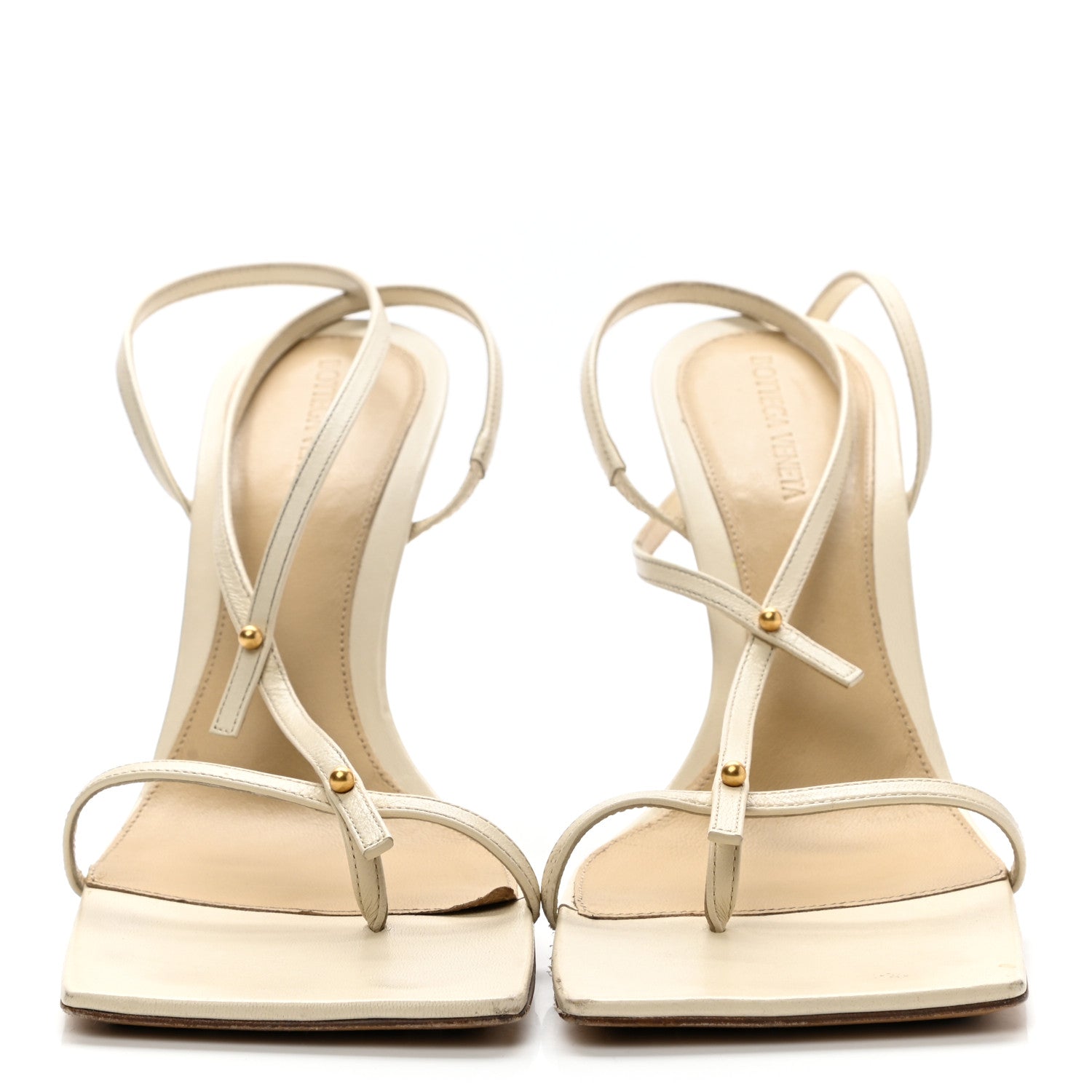 Bottega Veneta Lambskin Studded Stretch Multi Strap 90mm Sandals 41 Sea Salt 2 of 14