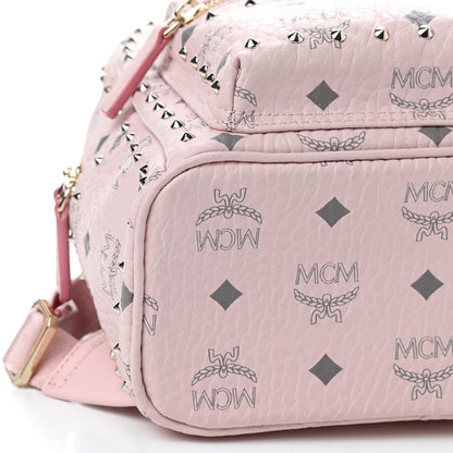 MCM Visetos Side Stud Mini Taiwan Backpack Pink 6 of 8