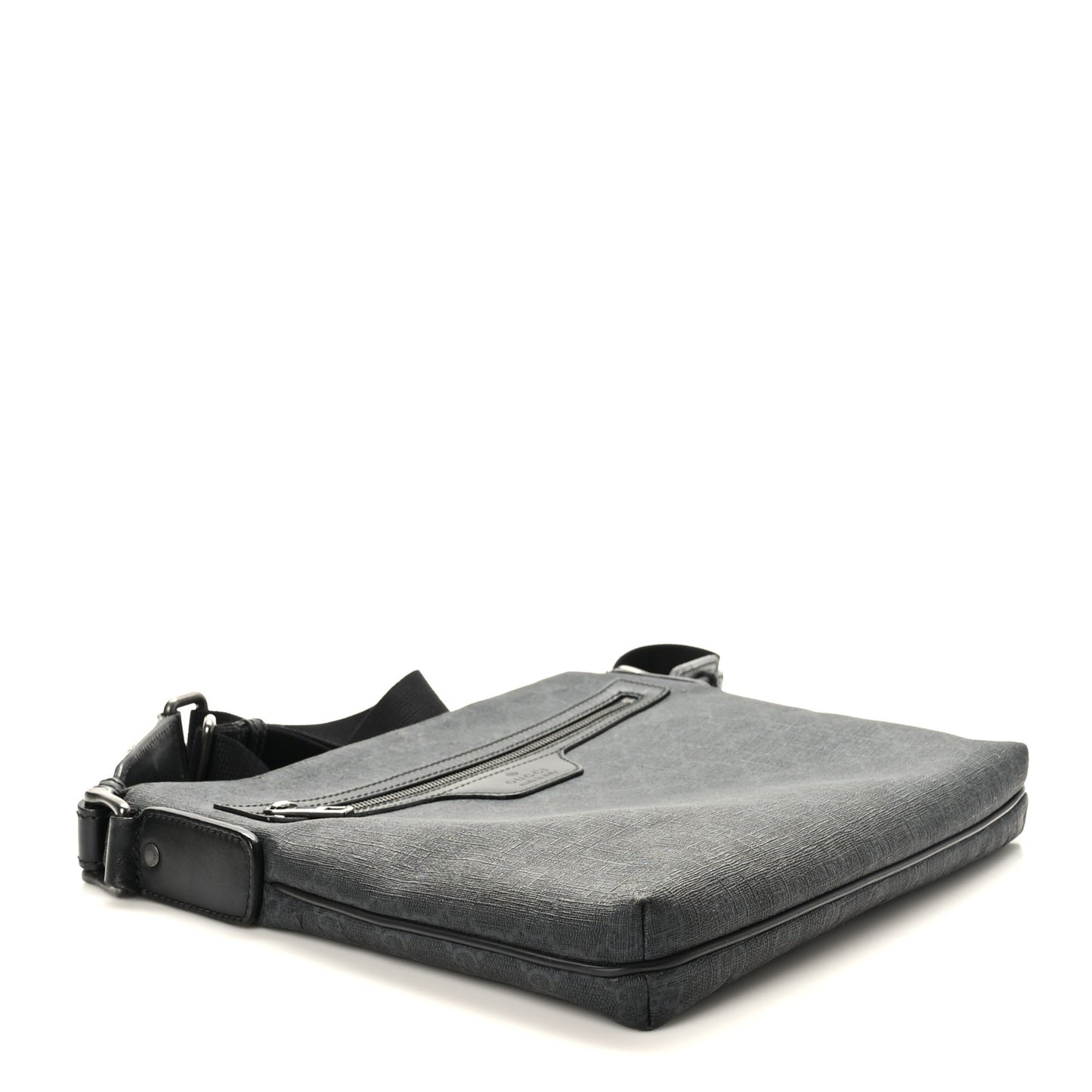 GG Supreme Monogram Crossbody Messenger Bag Black Grey
