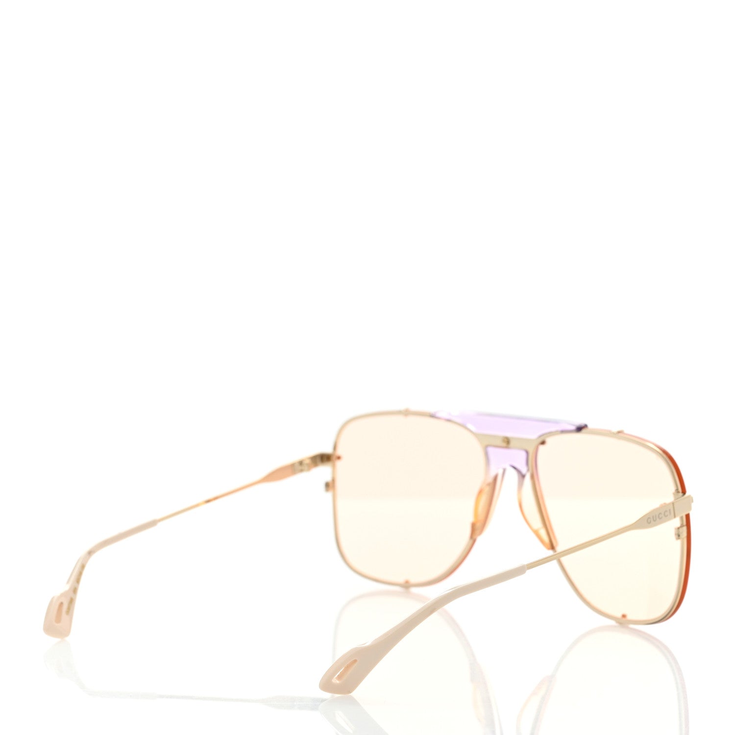 Gucci Metal Square Frame Sunglasses GG0739S Pink Brown 4 of 8