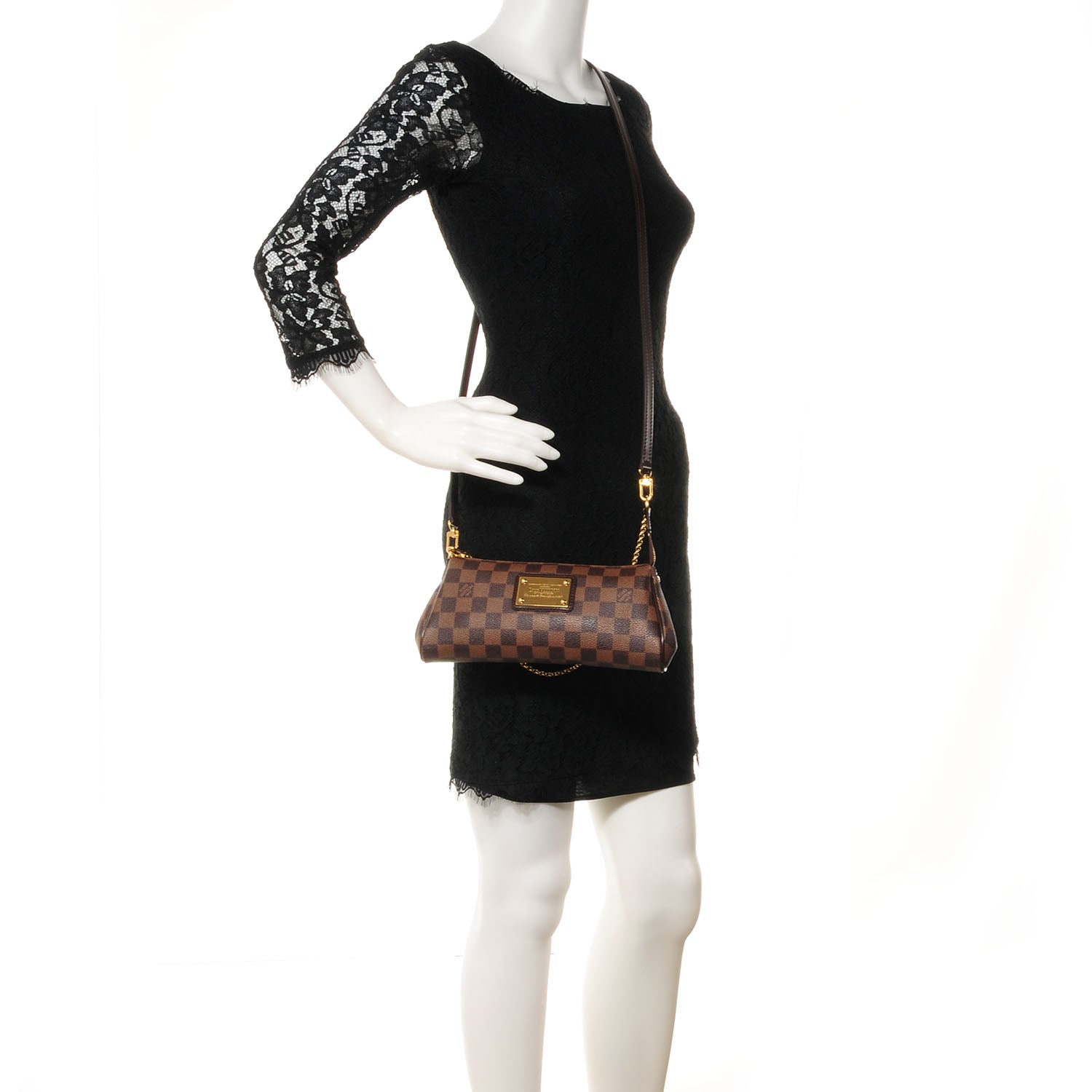 Louis Vuitton Damier Ebene Eva Clutch 2 of 9