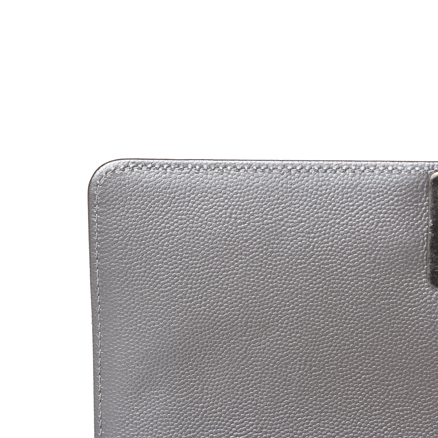 Metallic Caviar Quilted Medium Boy Flap Silver