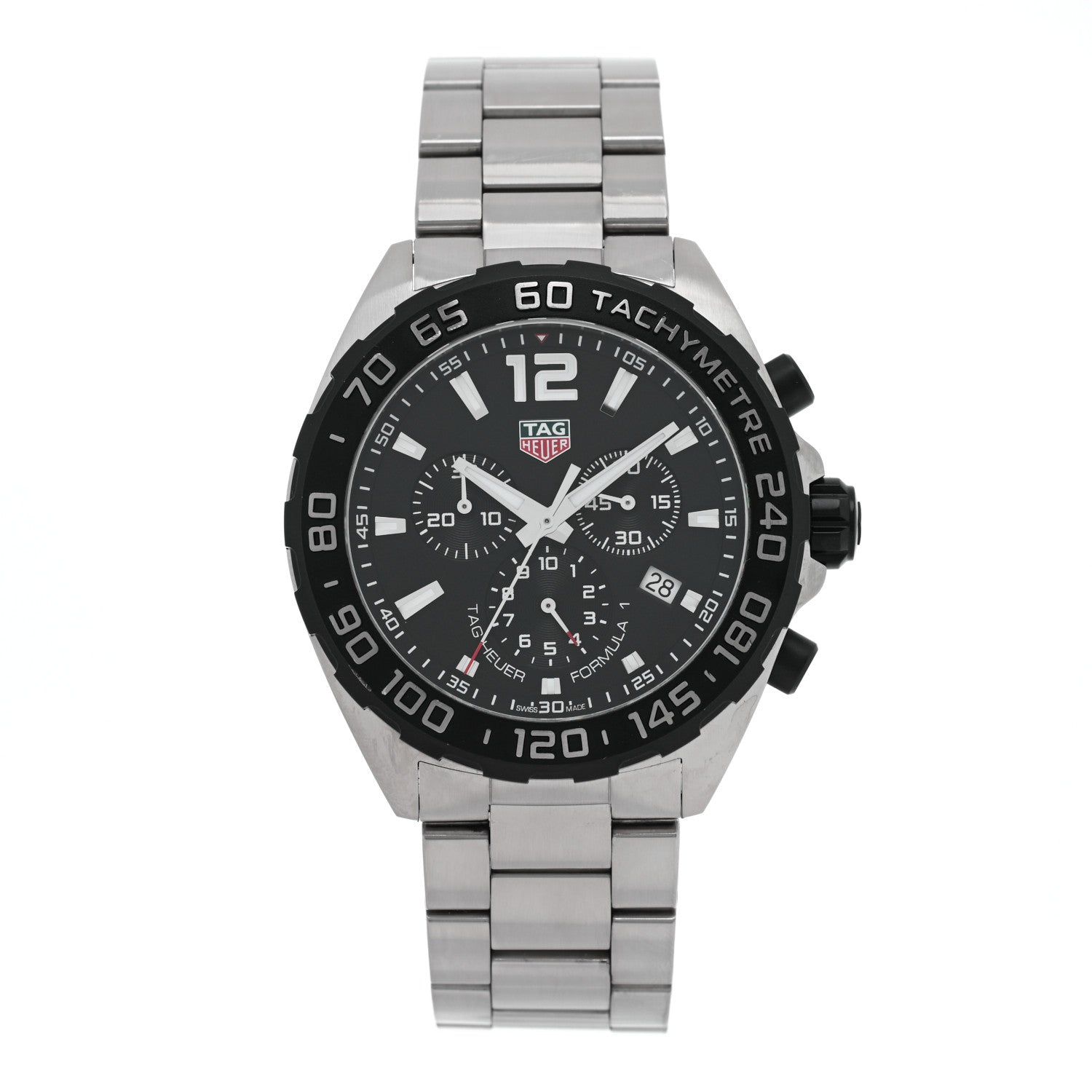 Tag Heuer Stainless Steel 43mm Formula 1 Chronograph Quartz Watch Black CAZ1010 1 of 4