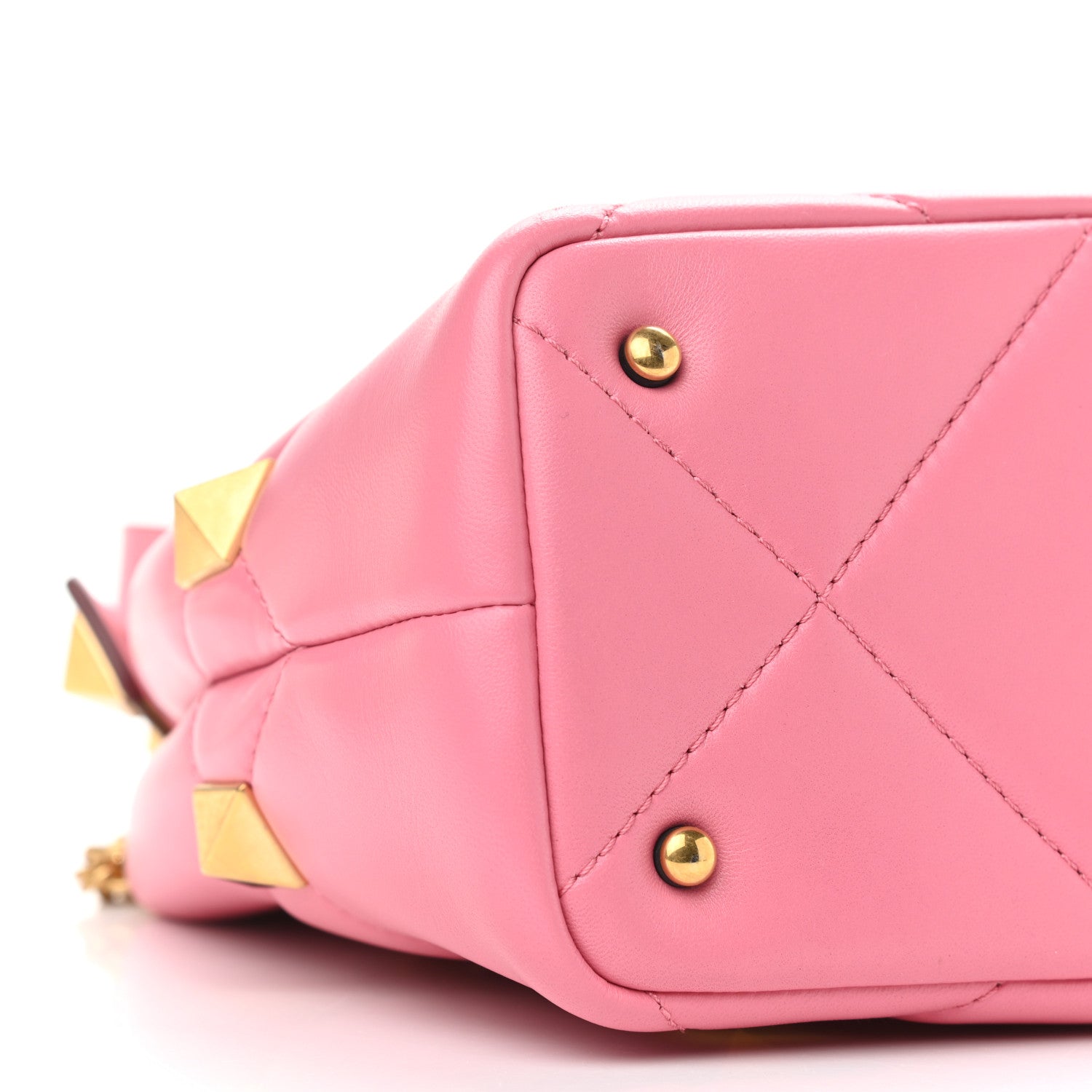 Valentino Garavani Nappa Small Roman Stud The Handle Bag Flamingo Pink 8 of 10